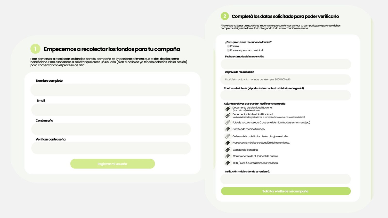 Proceso de solicitud de campaña de salud