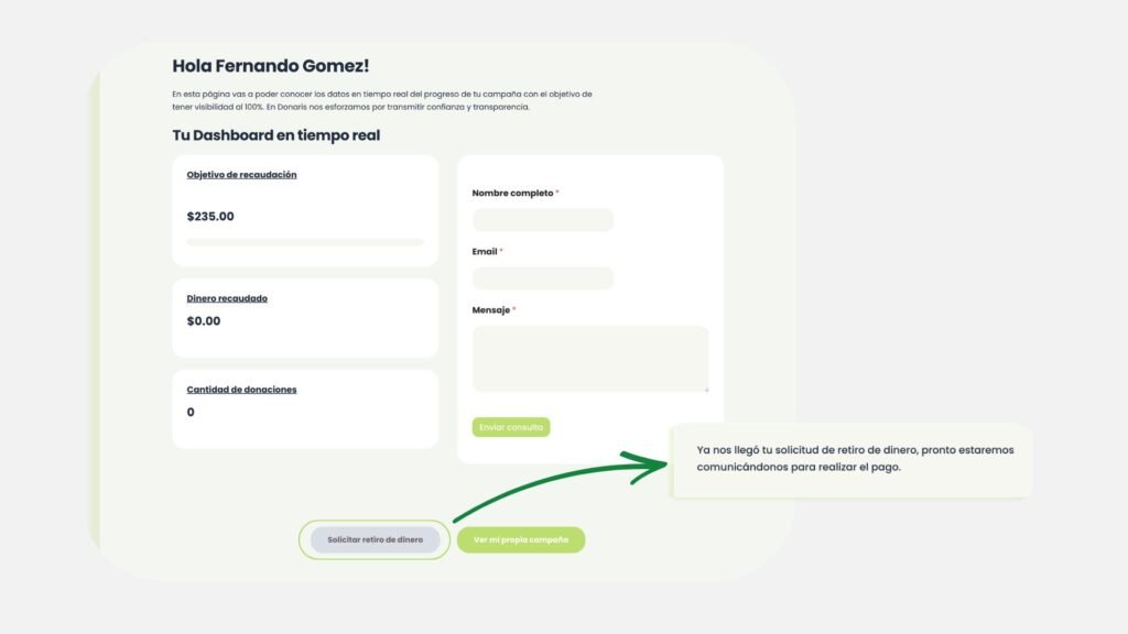 Solicitud de retiro de fondos